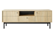 Szafka rtv w stylu japandii w kolorach naturalnego drewna