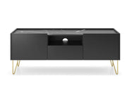 Stolik pod telewizor Helios - czerń połączona ze złotem