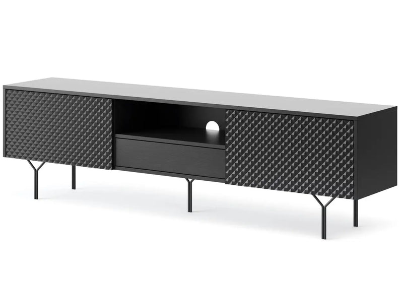 Rhea RTV C.RTV180 - Szafka RTV w grafitowym kolorze, widok pod kątem