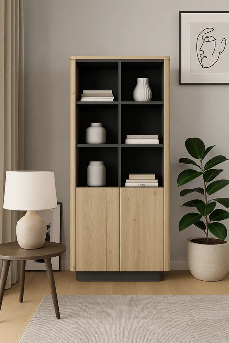 Modny regał japandii w salonie