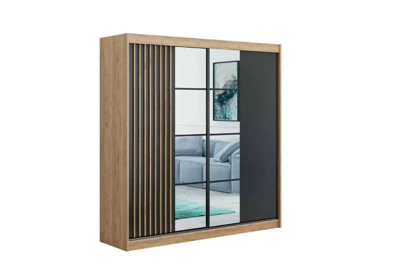 Szafa z lamelami i pólkami oraz wieszakami Revolut