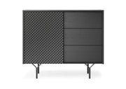 czarna komoda 3D na nóżkach.