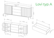 Pełne wymiary komody Lovi typ A