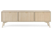 Beżowa szafka rtv w stylu boho