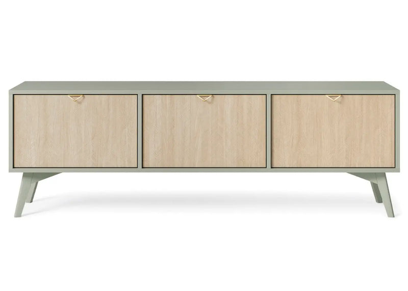 Szafka w stylu boho z pistacjowymi dodatkami