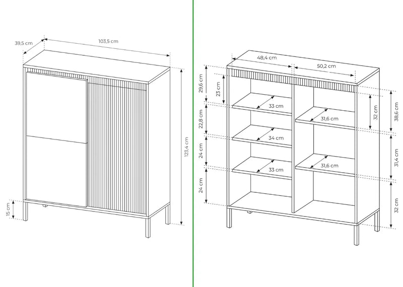Wymiary komody Skye typ A
