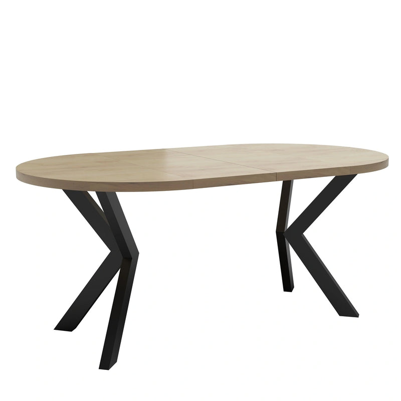 Okrągły stół rozkładany Loftwood – nowoczesny akcent w loftowym stylu rozłożony