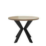 Okrągły stół rozkładany Loftwood – nowoczesny akcent w loftowym stylu na białym tle