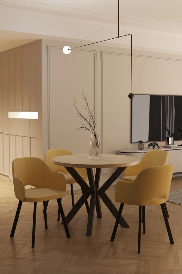 Okrągły stół rozkładany Loftwood – nowoczesny akcent w loftowym stylu w aranżacji