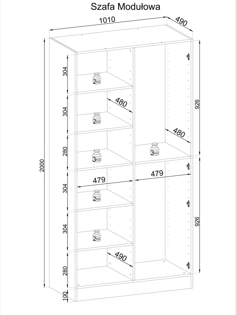 Wnętrze pojedynczej szafy Simplicity!