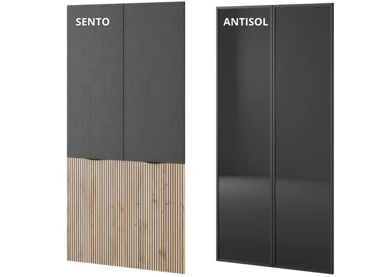 Szklany front szafy z półkami Simplicity Sento wraz z frontem sento!