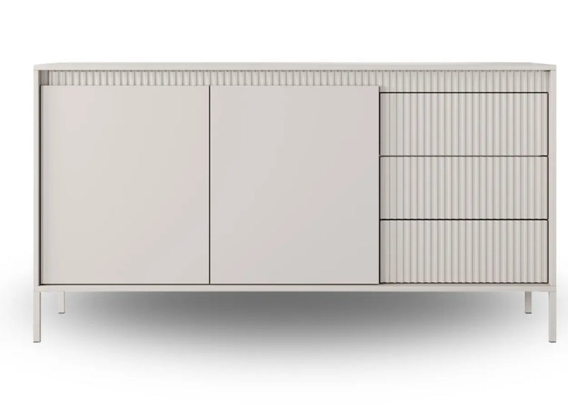 Komoda z szufladami i półkami Skye w kolorze beżowym
