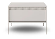 Beżowy stolik kawowy do modnych wnętrz. 