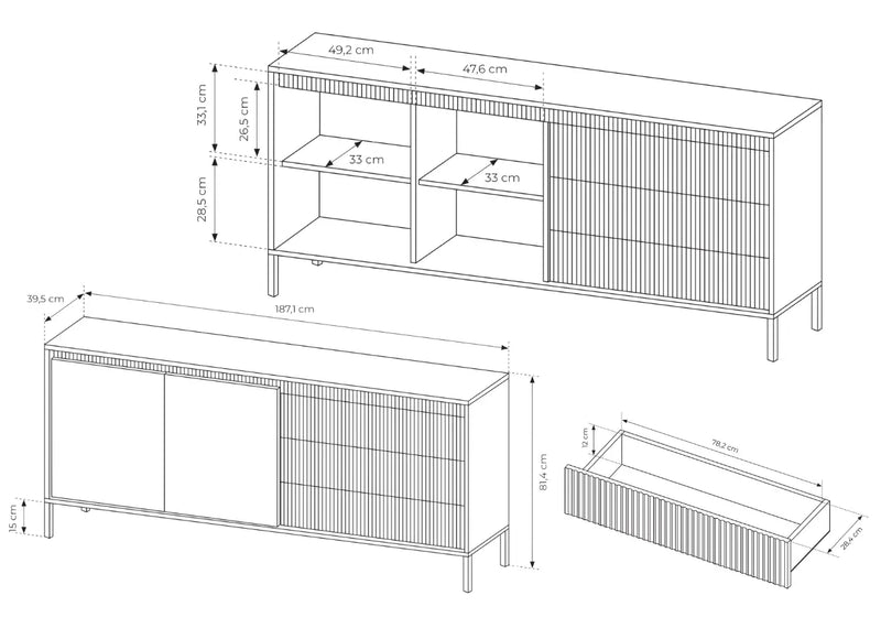 Wymiary dużej komody Skyez