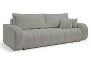 Szara sofa do salonu w nowoczesnej tkaninie