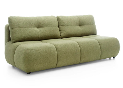 Zielona sofa z pojemnikiem