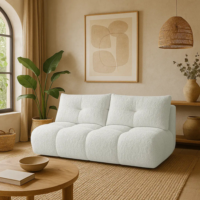 Modna sofa z funkcją spania Mexx - tkanina Boucle