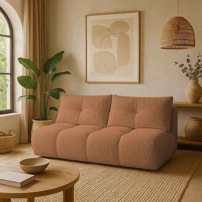 Modna sofa z funkcją spania Mexx - tkanina Boucle