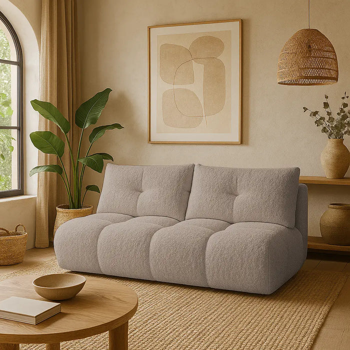 Modna sofa z funkcją spania Mexx - tkanina Boucle