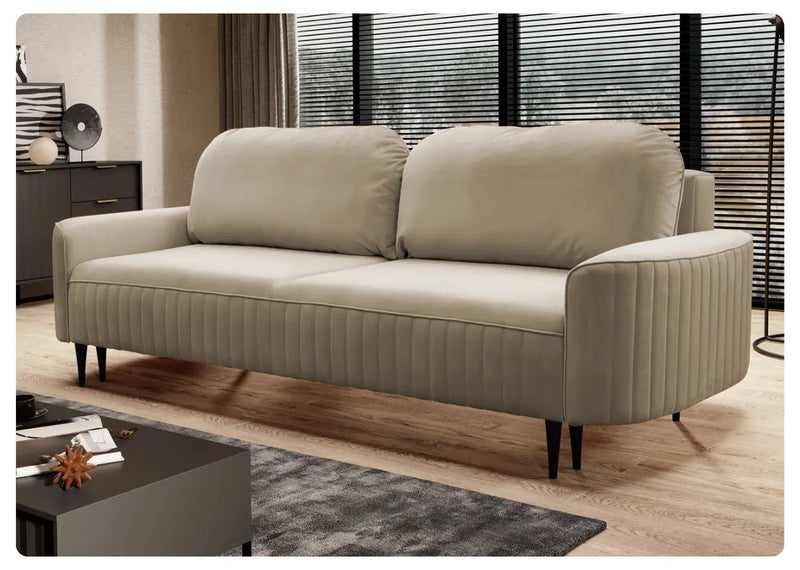 Beżowa sofa Veran w modnym salonie