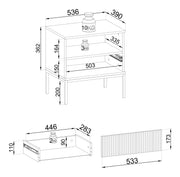 Rysunek techniczny stolika nocnego Solar S.CD54