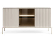 Kaszmirowa komoda z ryflami i podświetleniem LED