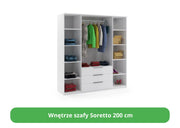 Wnętrze dużej szafy Soretto
