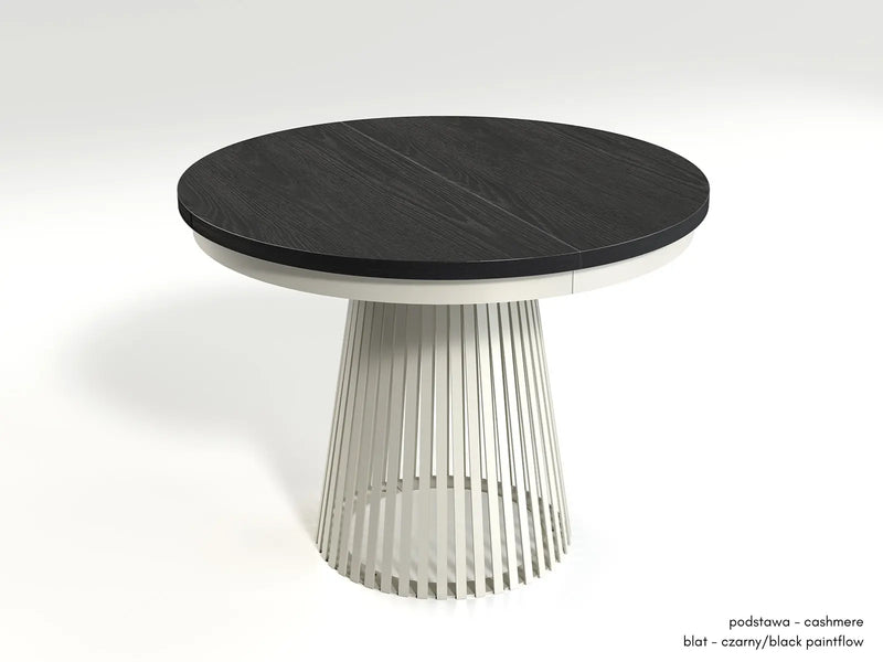 Stół Garda z czarnym blatem i kaszmirowa nogą
