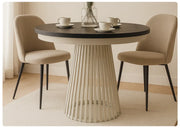 Modny stół Garda z czarnym blatem i kaszmirową nogą