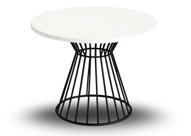 Stół okrągły z białym blatem