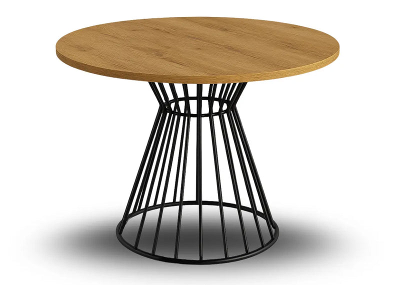 Stół okrągły w kolorze craft złoty