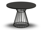 Czarny okrągły stół do jadalni