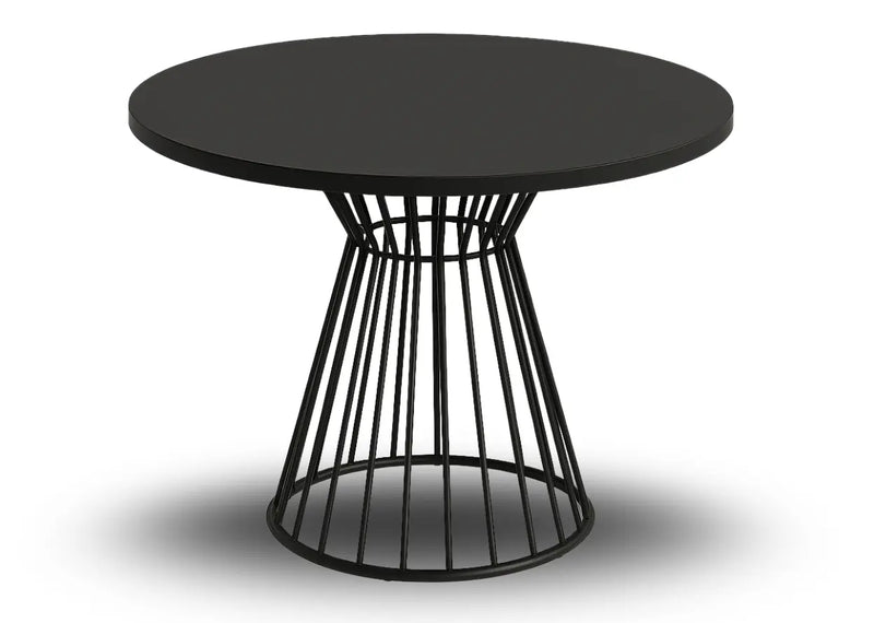 Czarny okrągły stół do jadalni