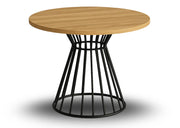 Okrągły stół do salonu w kolorze hikora