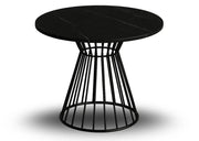 Stół okrągły w kolorze czarnego marmuru