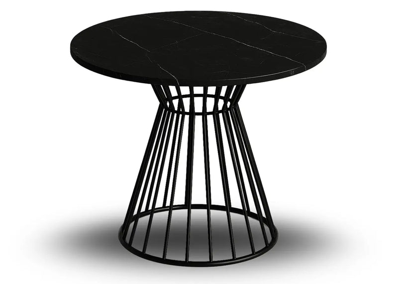 Stół okrągły w kolorze czarnego marmuru
