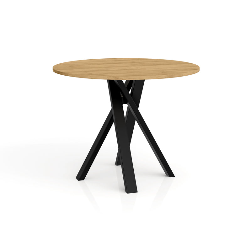 Stół Iberis z czarną noga i blatem Hikora