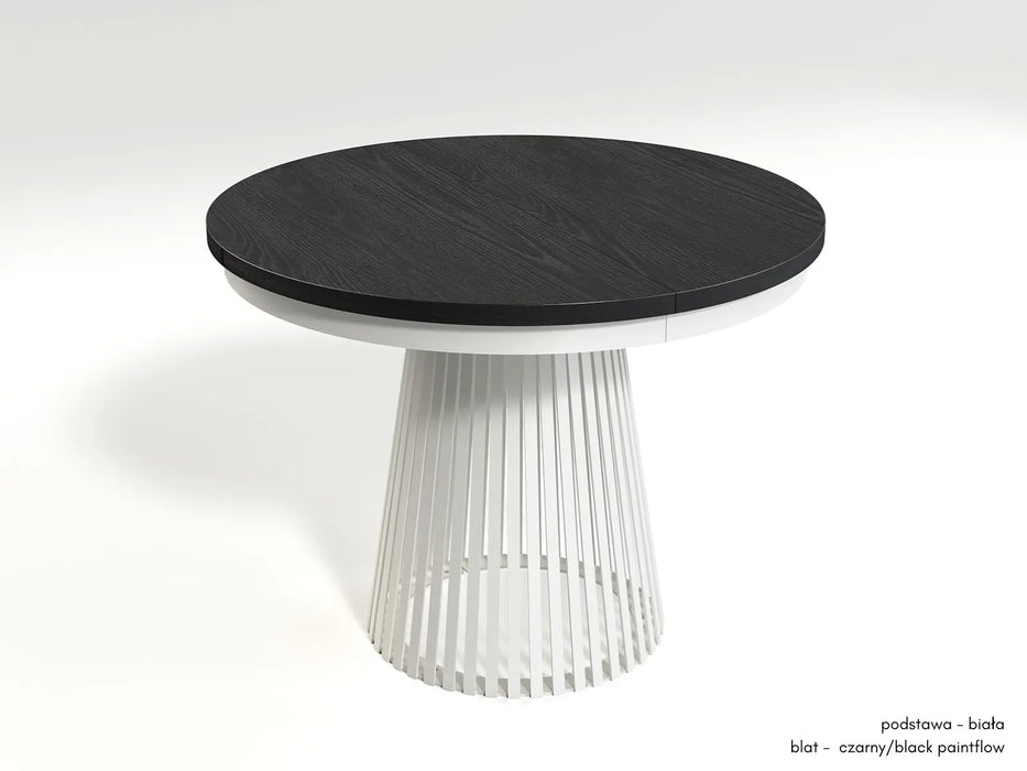 stol garda czarny blat i biala noga