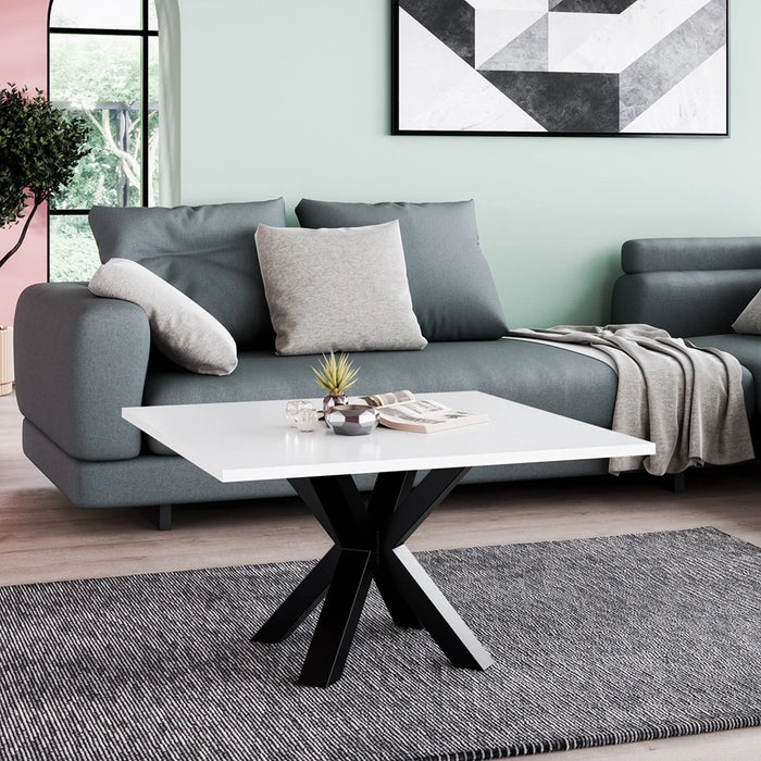 Stolik kawowy – elegancja w nowoczesnym stylu loft biały w aranżacji.