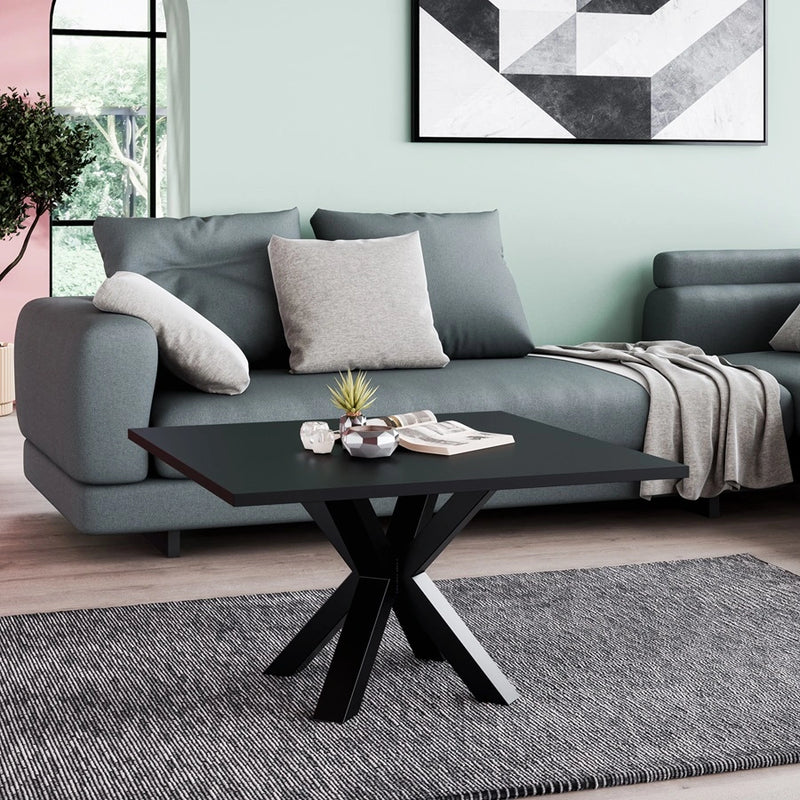 Stolik kawowy – elegancja w nowoczesnym stylu loft czarny w aranżacji.