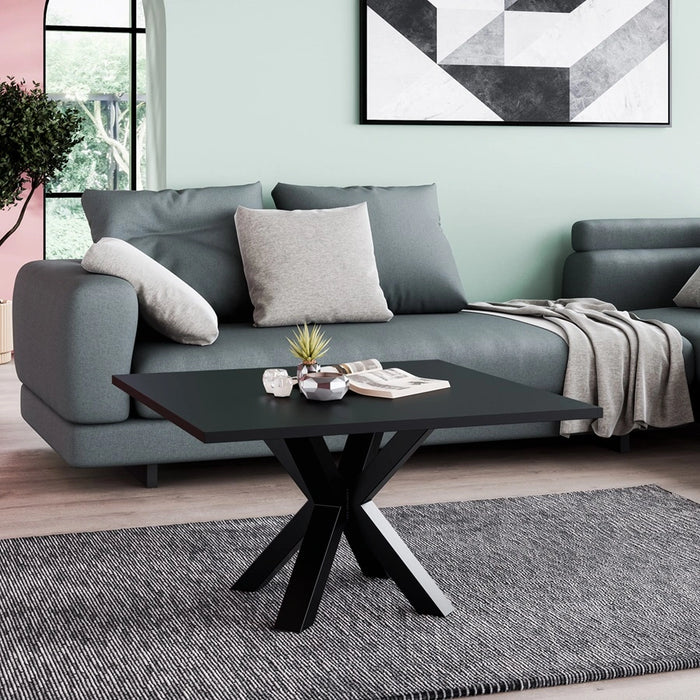 Stolik kawowy – elegancja w nowoczesnym stylu loft czarny w aranżacji.