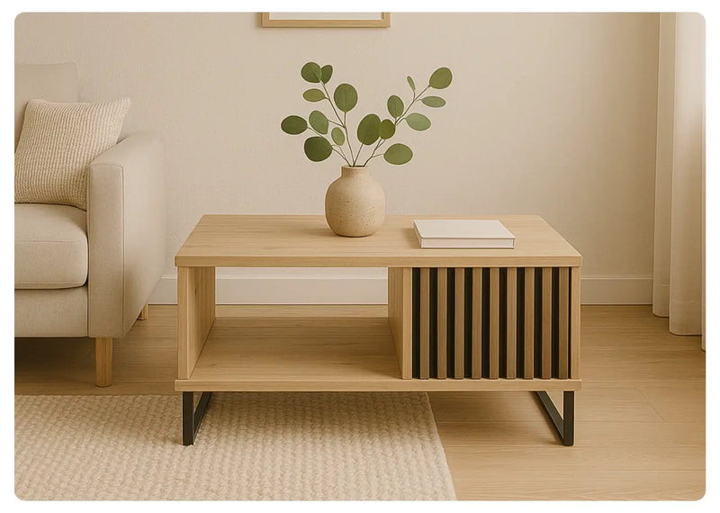 Stolik kawowy z lamelami Cali