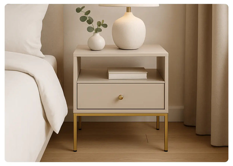 Beżowy stolik nocny Mono S54