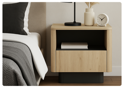 Klasyczny stolik nocny w sypialni Telo