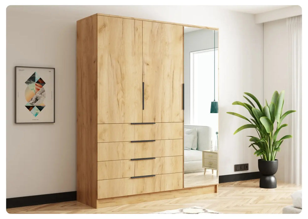 Szafa z drzwiami uchylanymi i szufladami Bogota