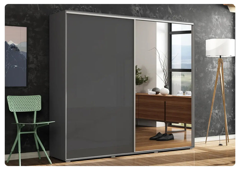 Szara szafa z lustrem A20