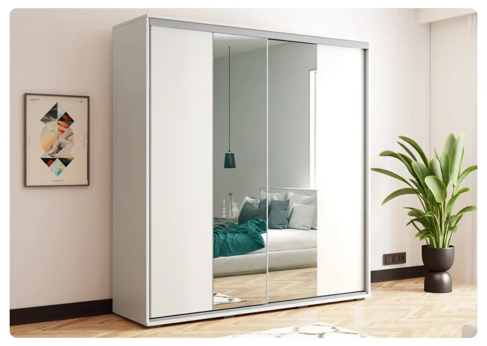 Biała szafa z drzwiami przesuwnymi A3