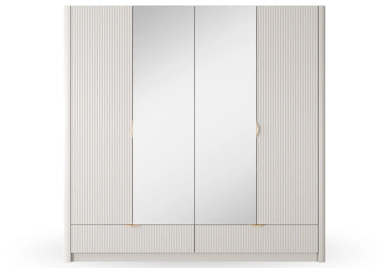 Beżowa szafa z lustrem Lisse. Heydoo.pl