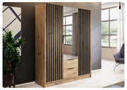 Szafa artisan w lamelami i lustrem Nelly