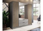 Szafa uchylana z lamelami i lustrem Nelly